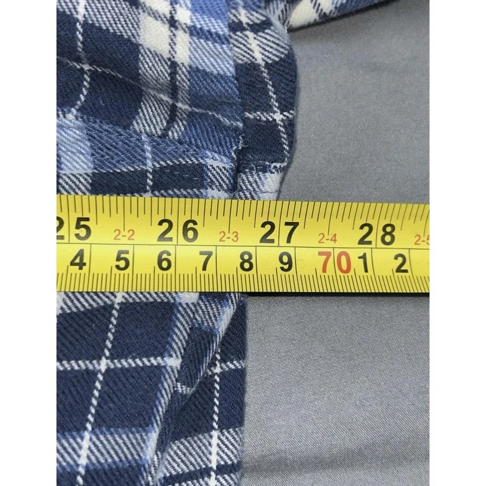 L.L. Bean Shirt Mens XLT Blue Plaid Flannel Lined Long Sleeve Button Up Pockets - Picture 3 of 8